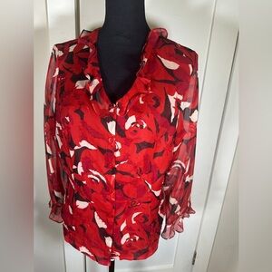 VINTAGE Eci Floral Red Women's Top